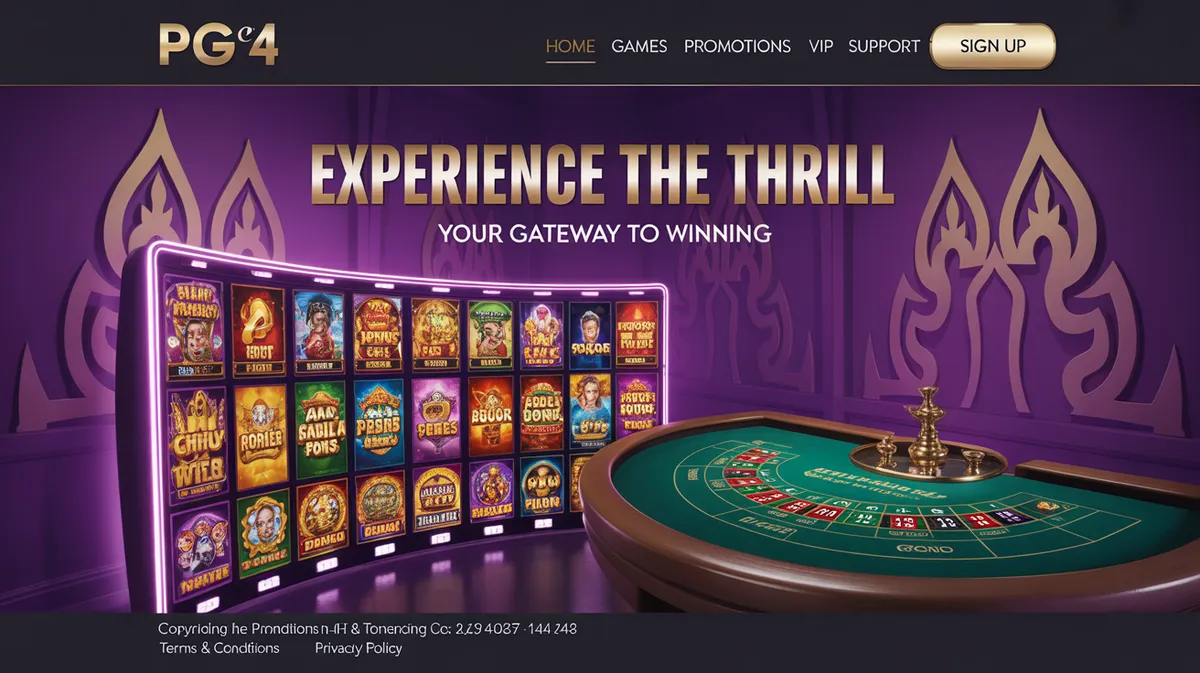 PGC4 หน้าหลักเว็บไซต์ที่แสดงเกมสล็อตและบาคาร่าคุณภาพสูง